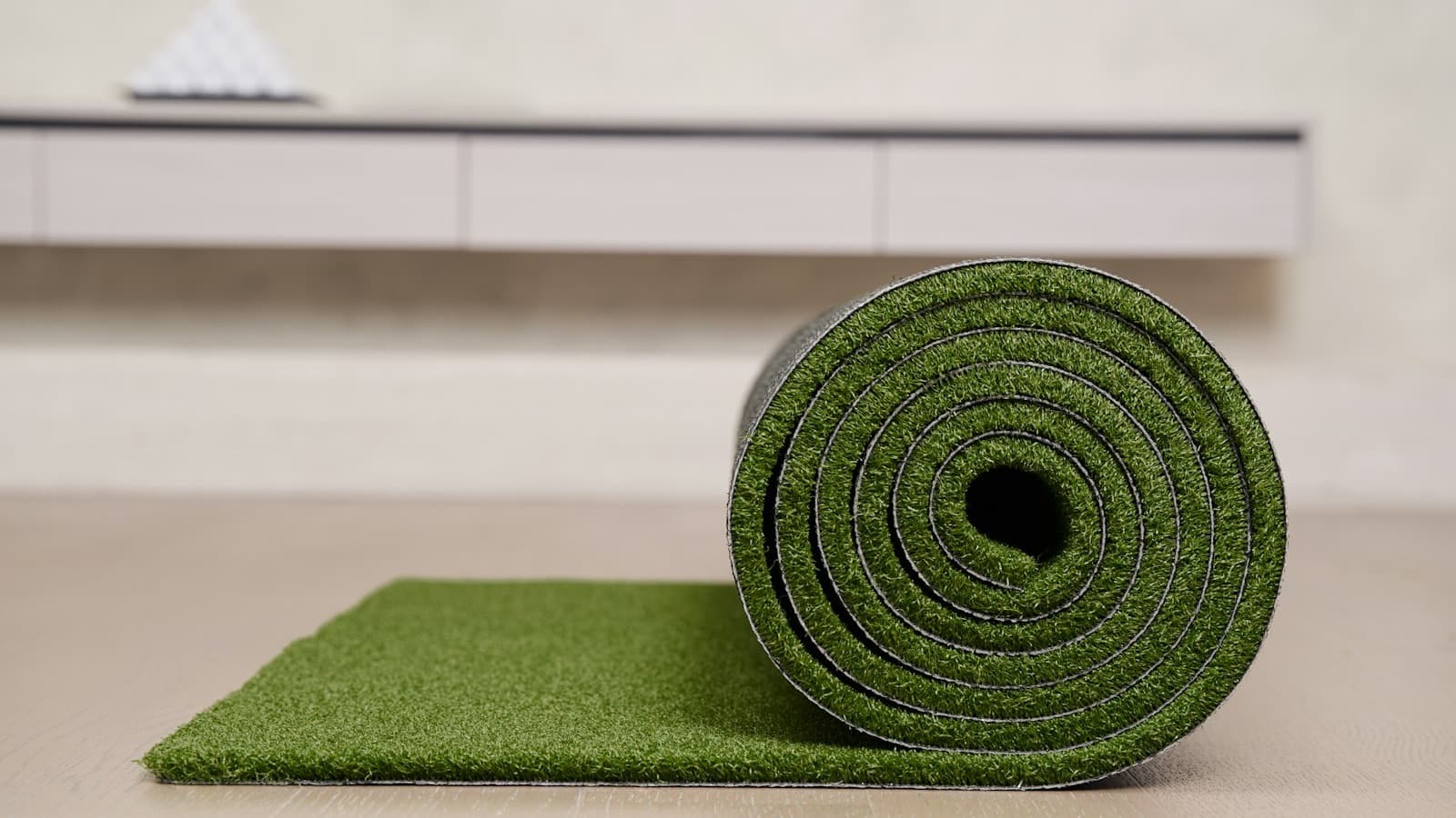 Rolled sod ready for installation on a lawn